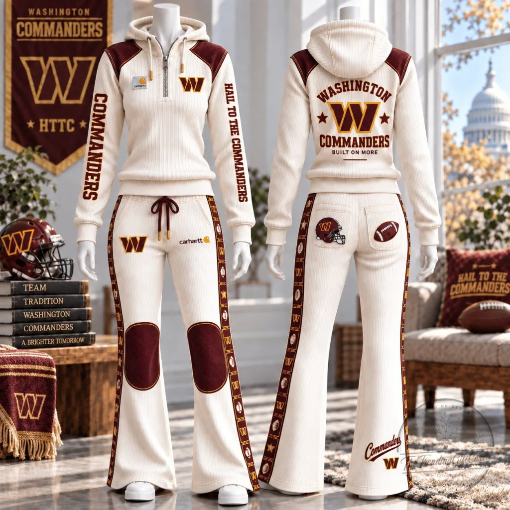 Washington Commanders Women's Heritage Half-Zip Hoodie and Flare Pants Set Washington Commanders Women's Heritage Half-Zip Hoodie and Flare Pants Set