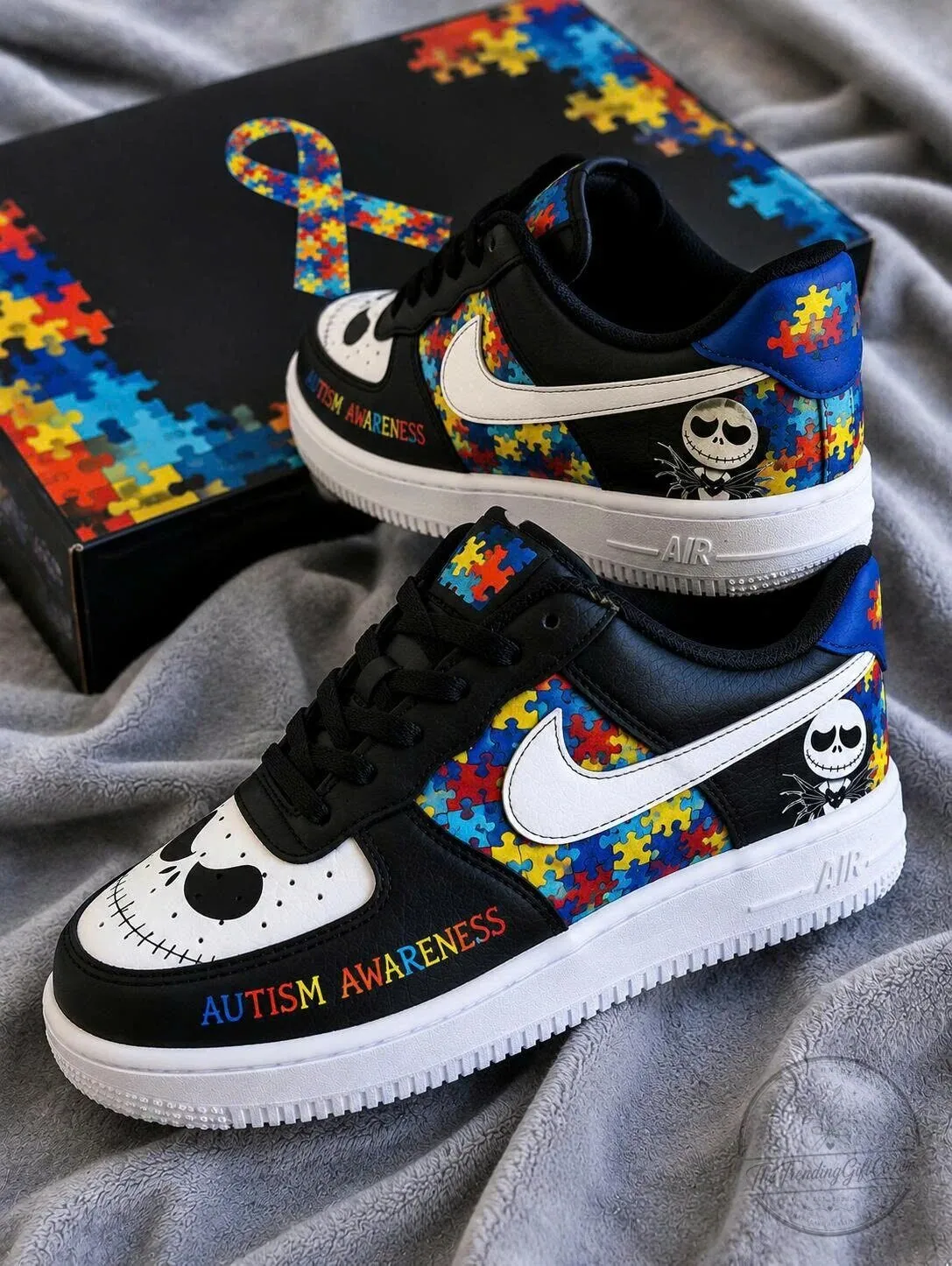 Jack Skellington Autism Awareness Custom Sneakers 4 Jack Skellington Autism Awareness Custom Sneakers