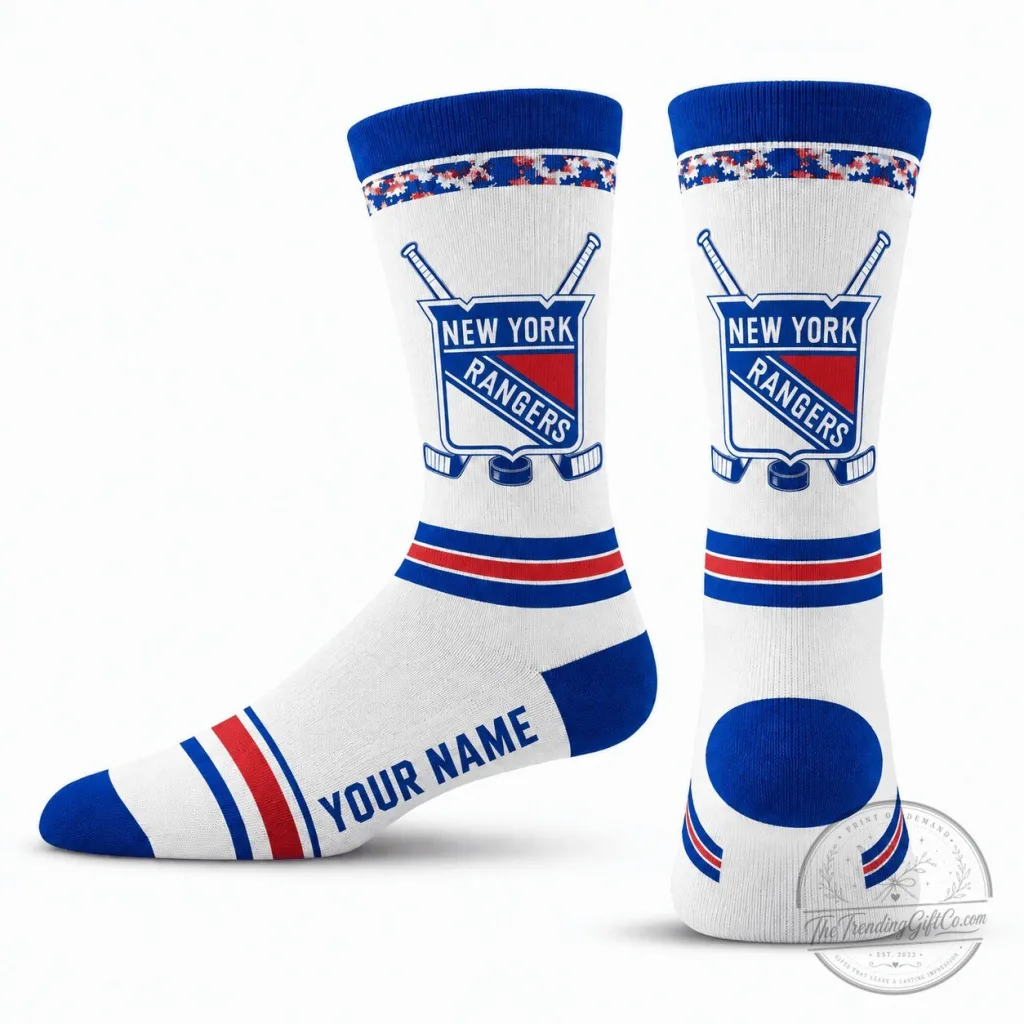 New York Rangers National Hockey League Team Logo Personalized Adult Socks New York Rangers National Hockey League Team Logo Personalized Adult Socks