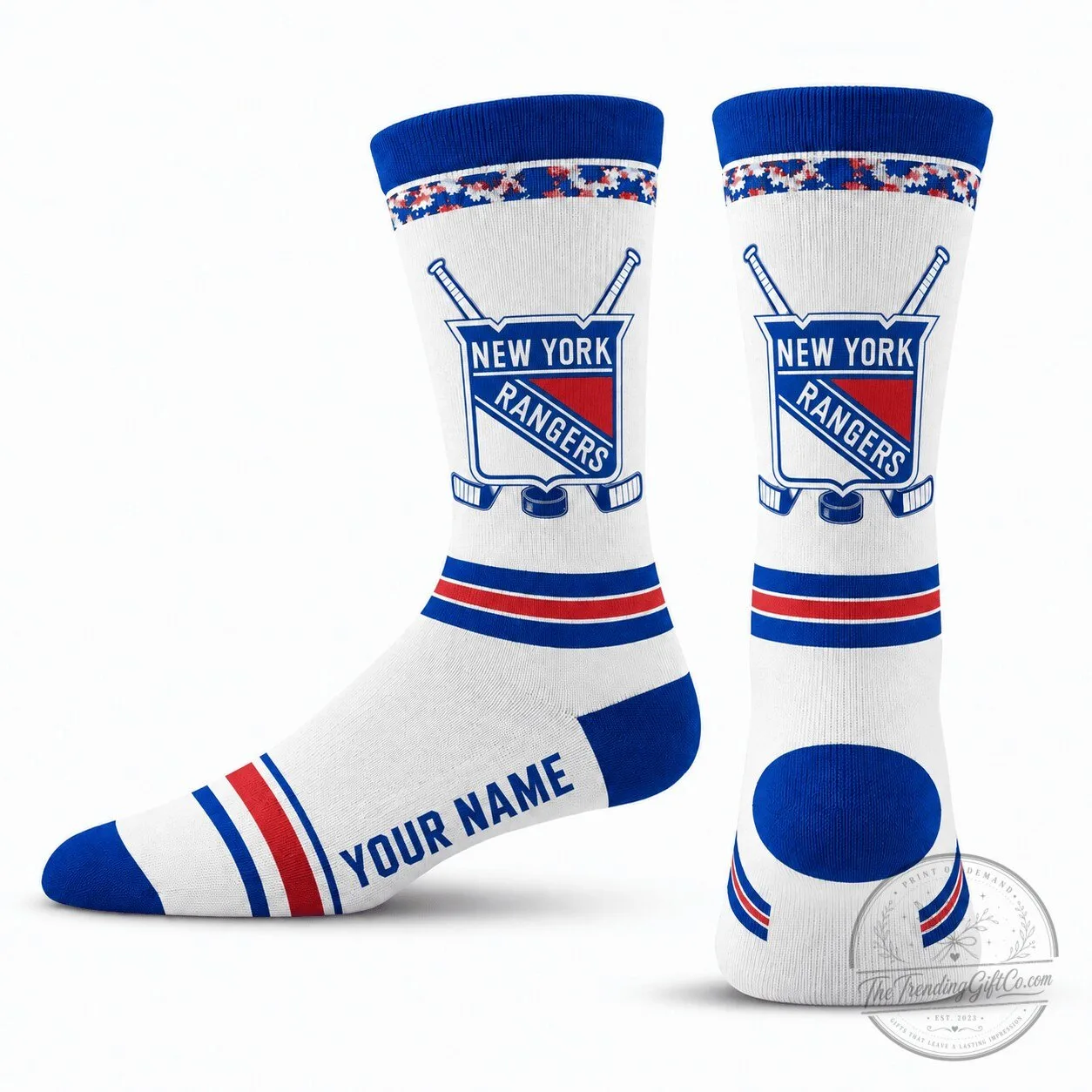 New York Rangers National Hockey League Team Logo Personalized Adult Socks