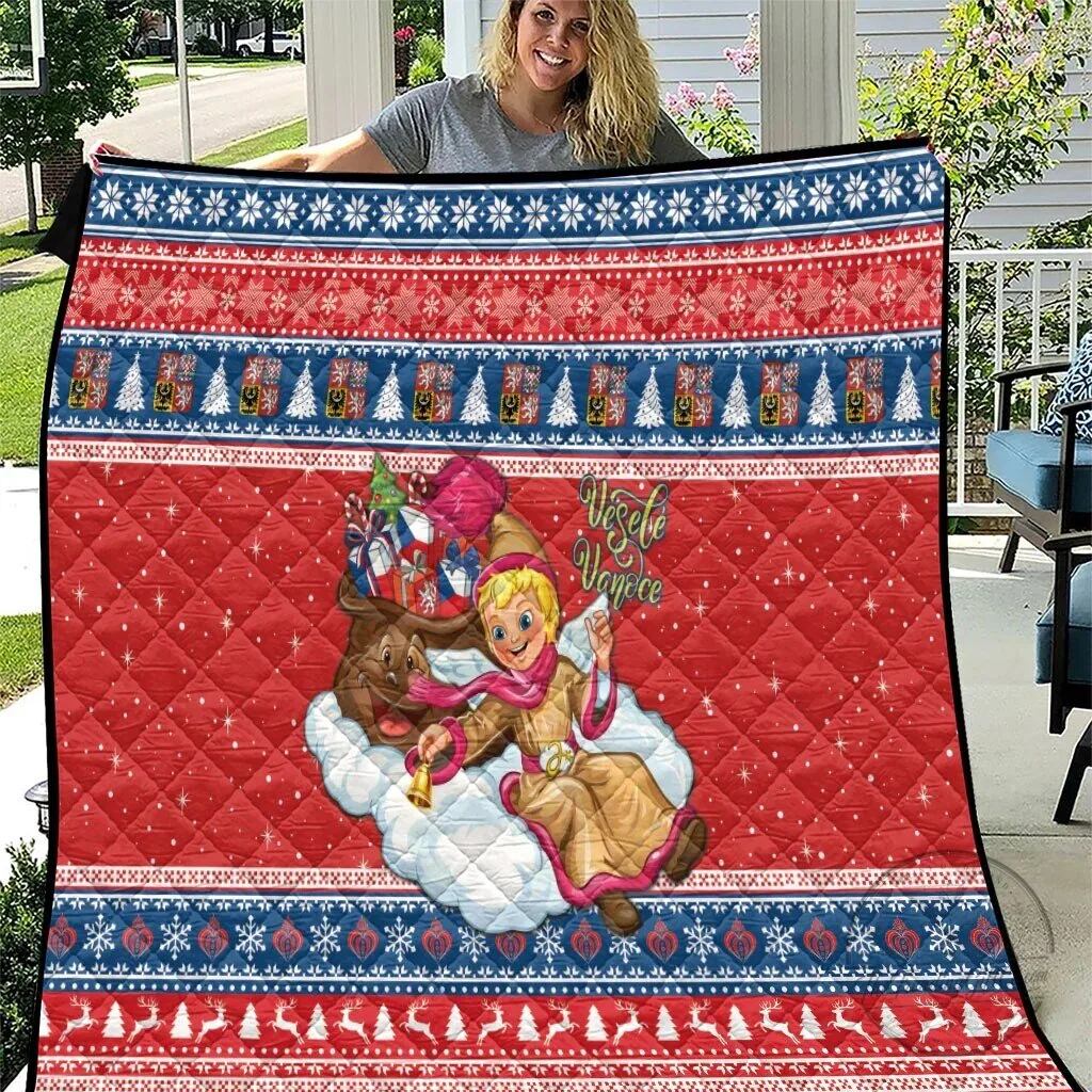 Czech Republic Christmas Jezisek Vesele Vanoce Quilt Blanket