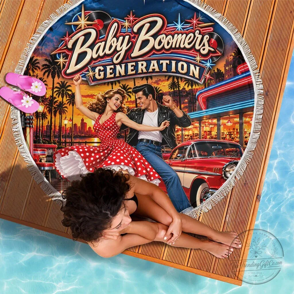 Baby Boomers Generation Vintage 1950s Retro Rock And Roll Beach Blanket 6 Baby Boomers Generation Vintage 1950s Retro Rock And Roll Beach Blanket