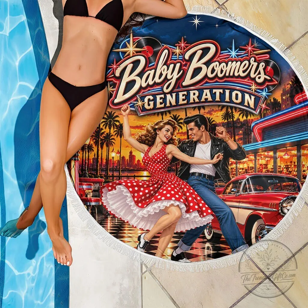 Baby Boomers Generation Vintage 1950s Retro Rock And Roll Beach Blanket 9 Baby Boomers Generation Vintage 1950s Retro Rock And Roll Beach Blanket