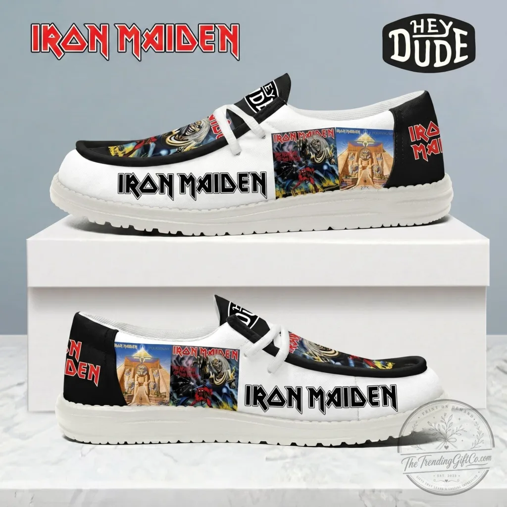 Iron Maiden Band Logo Album Art Casual Slip-On Shoes Iron Maiden Band Logo Album Art Casual Slip-On Shoes