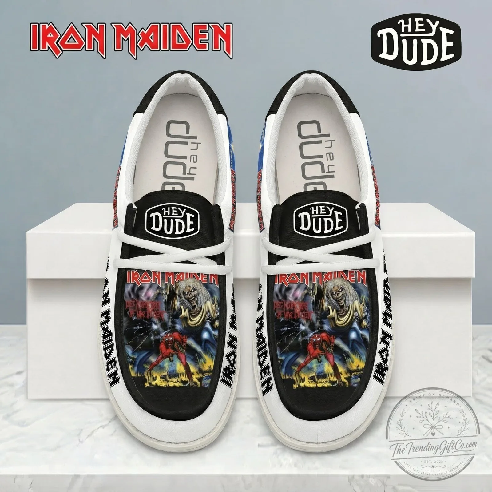 Iron Maiden Band Logo Album Art Casual Slip-On Shoes 4 Iron Maiden Band Logo Album Art Casual Slip-On Shoes