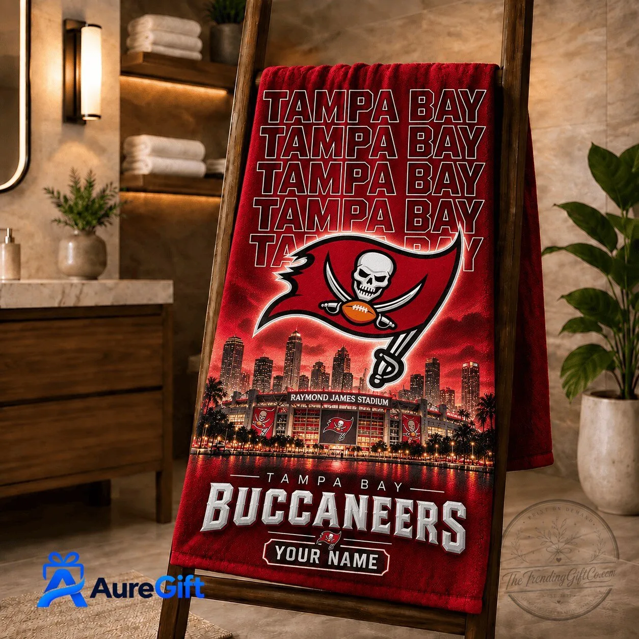 Tampa Bay Buccaneers NFL Football Team Raymond James Stadium Bath Towel