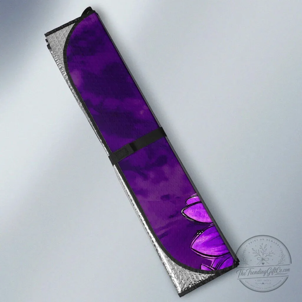Domestic Violence Awareness Purple Ribbon Sunflower Car Sunshade 7 Domestic Violence Awareness Purple Ribbon Sunflower Car Sunshade