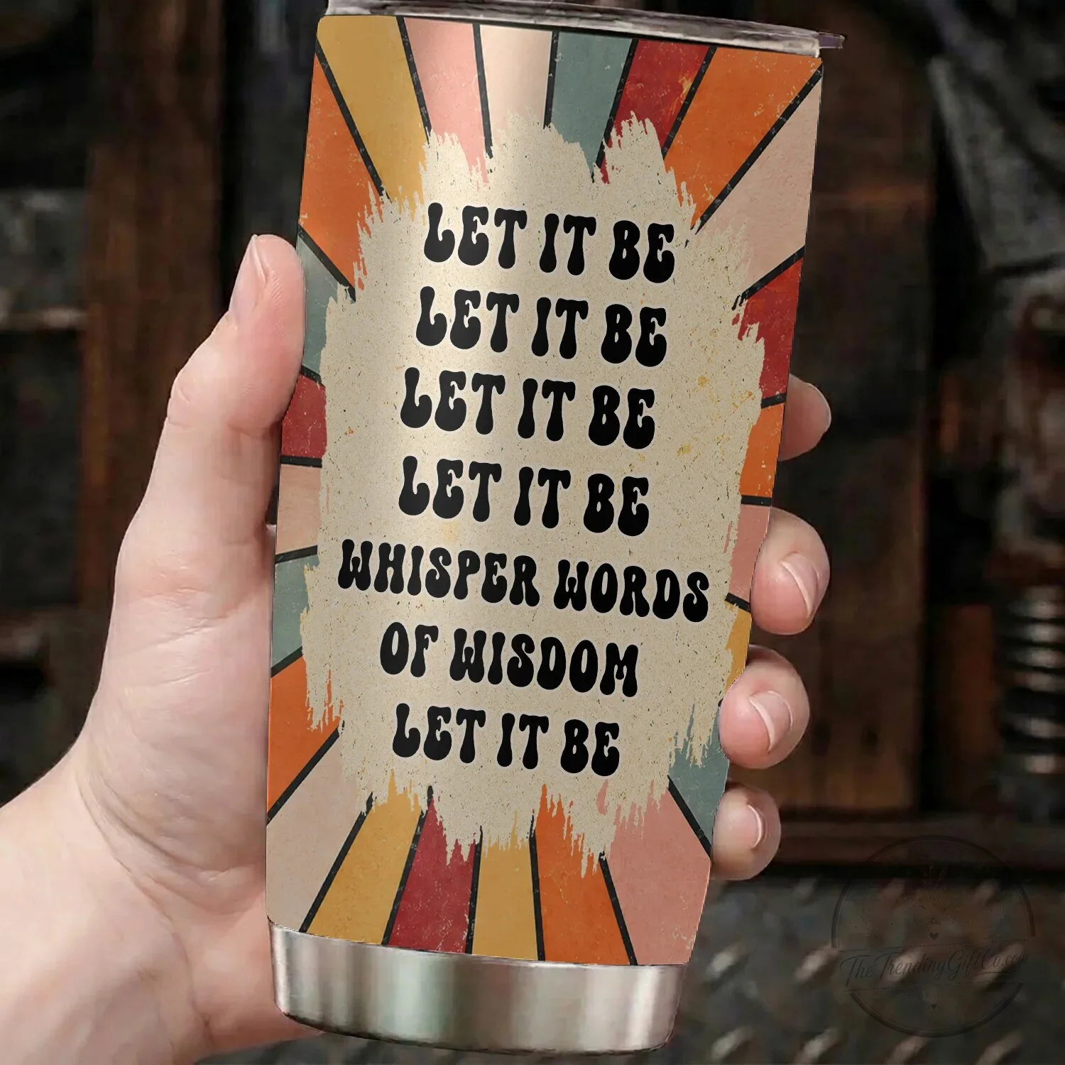 Let It Be Sunflower Retro Rainbow The Beatles Lyrics Tumbler 6 Let It Be Sunflower Retro Rainbow The Beatles Lyrics Tumbler