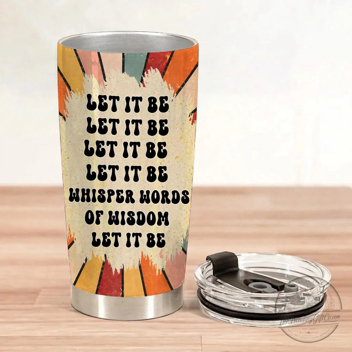 Let It Be Sunflower Retro Rainbow The Beatles Lyrics Tumbler 7 Let It Be Sunflower Retro Rainbow The Beatles Lyrics Tumbler