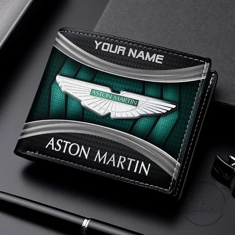 Aston Martin Personalized Name Bi-Fold Leather Wallet for Men 10 Aston Martin Personalized Name Bi-Fold Leather Wallet for Men