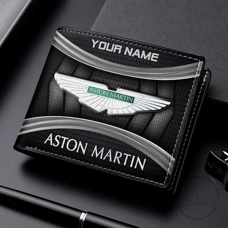 Aston Martin Personalized Name Bi-Fold Leather Wallet for Men 12 Aston Martin Personalized Name Bi-Fold Leather Wallet for Men