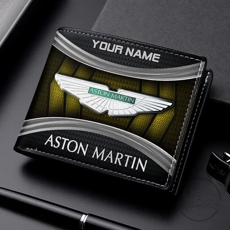 Aston Martin Personalized Name Bi-Fold Leather Wallet for Men 15 Aston Martin Personalized Name Bi-Fold Leather Wallet for Men