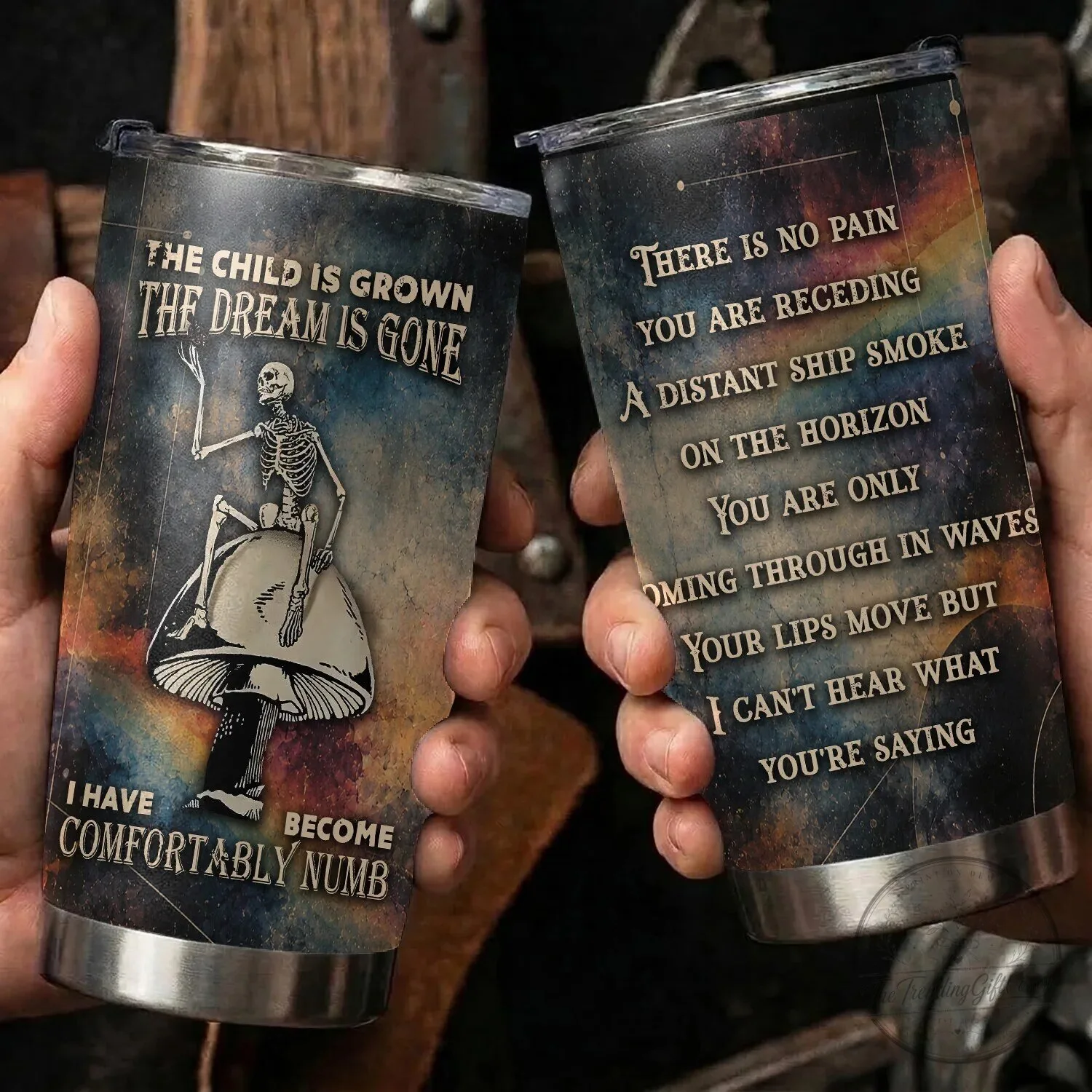 Pink Floyd Comfortably Numb Lyrics Skeleton Mushroom Tumbler 6 Pink Floyd Comfortably Numb Lyrics Skeleton Mushroom Tumbler