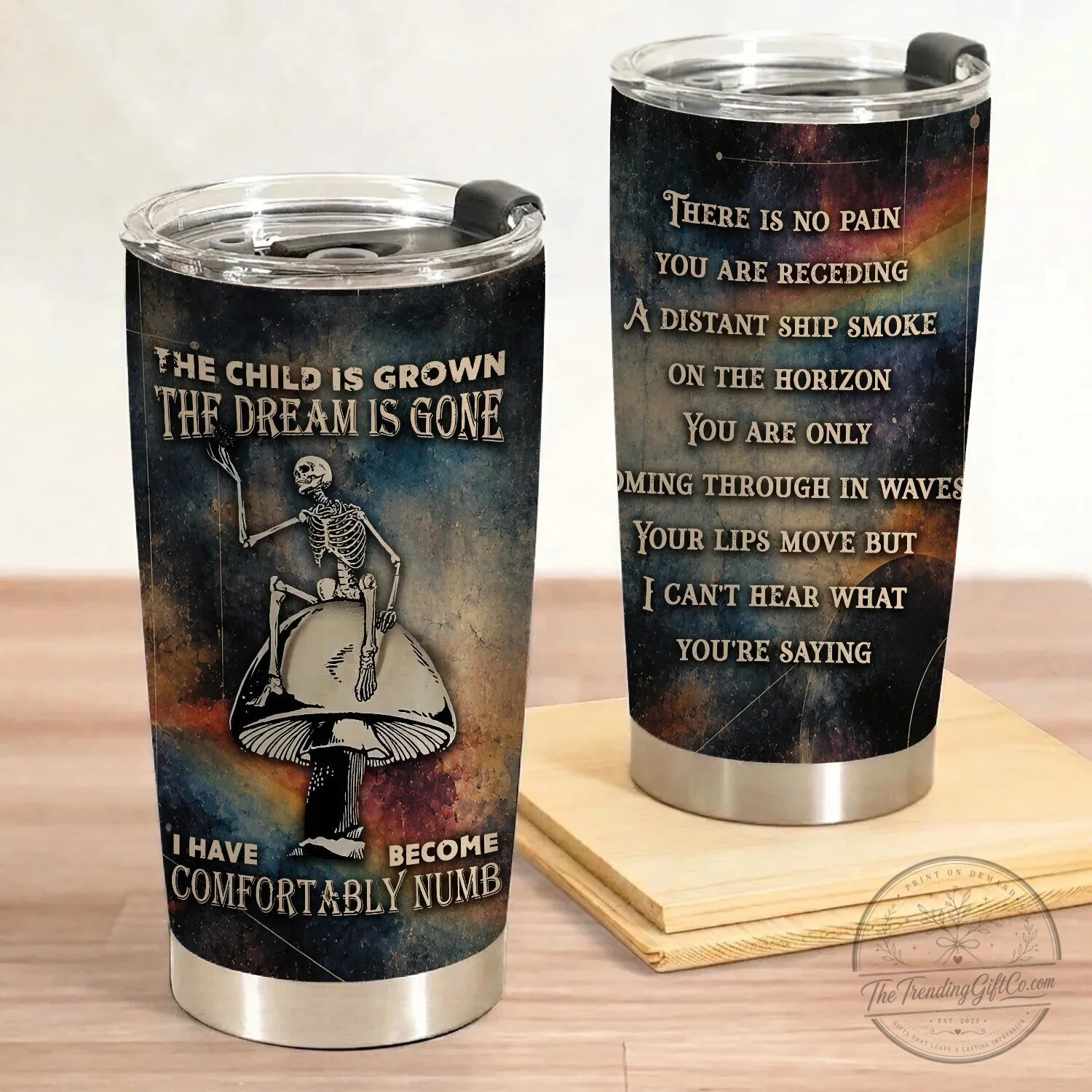 Pink Floyd Comfortably Numb Lyrics Skeleton Mushroom Tumbler 10 Pink Floyd Comfortably Numb Lyrics Skeleton Mushroom Tumbler