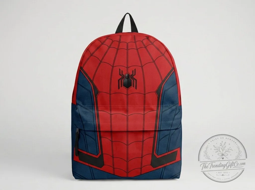 Superhero Backpack with Spider-Man's Red and Blue Web Design Superhero Backpack with Spider-Man's Red and Blue Web Design