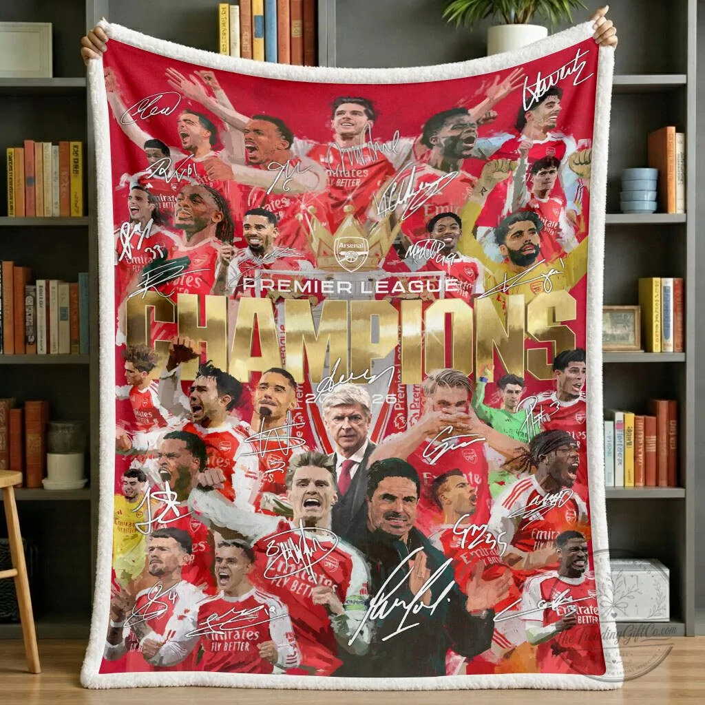 Arsenal Premier League Champions Football Team Blanket 1 Arsenal Premier League Champions Football Team Blanket