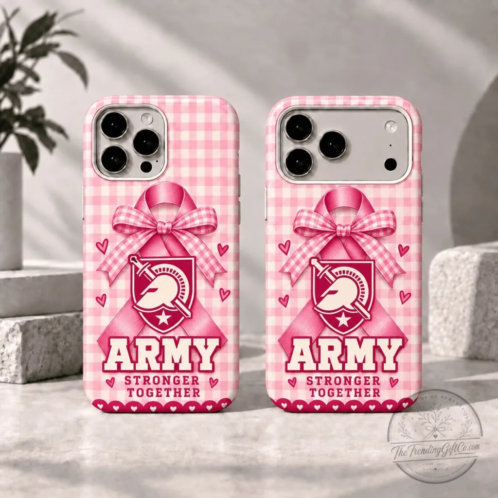 Army Black Knights Breast Cancer Awareness Pink Gingham Phone Case Army Black Knights Breast Cancer Awareness Pink Gingham Phone Case