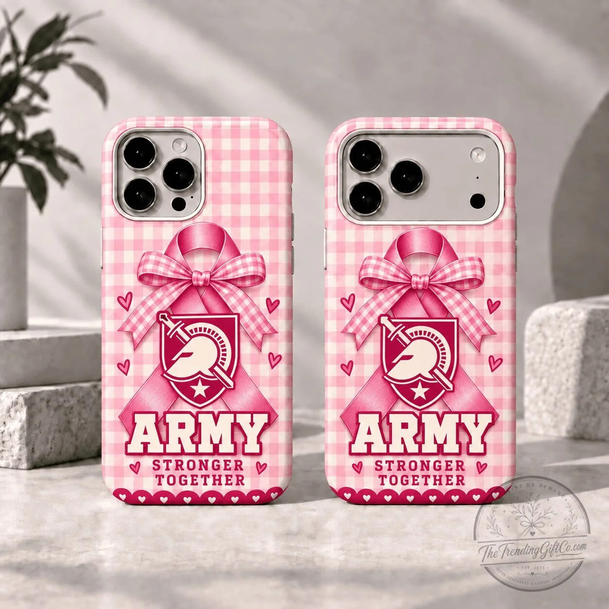 Army Black Knights Breast Cancer Awareness Pink Gingham Phone Case 1 Army Black Knights Breast Cancer Awareness Pink Gingham Phone Case