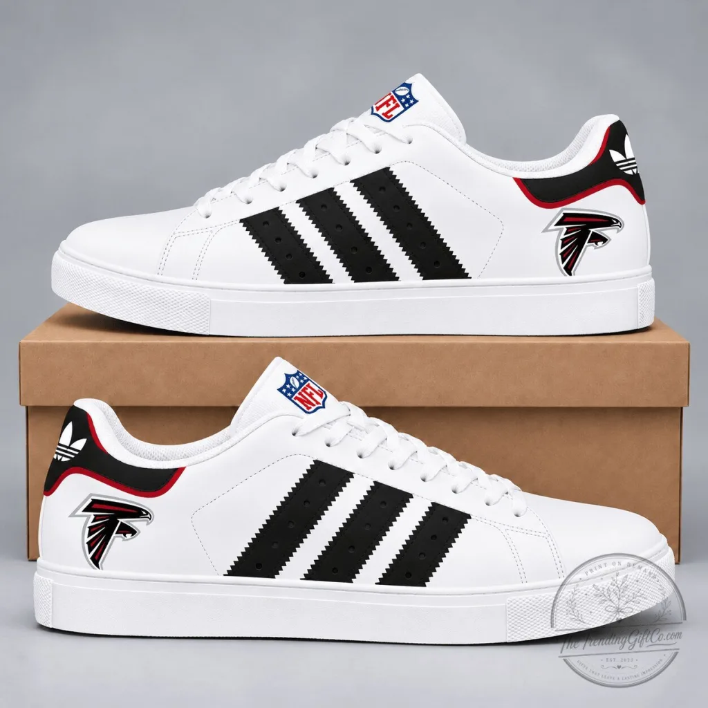 Atlanta Falcons NFL Team Logo White Sneakers