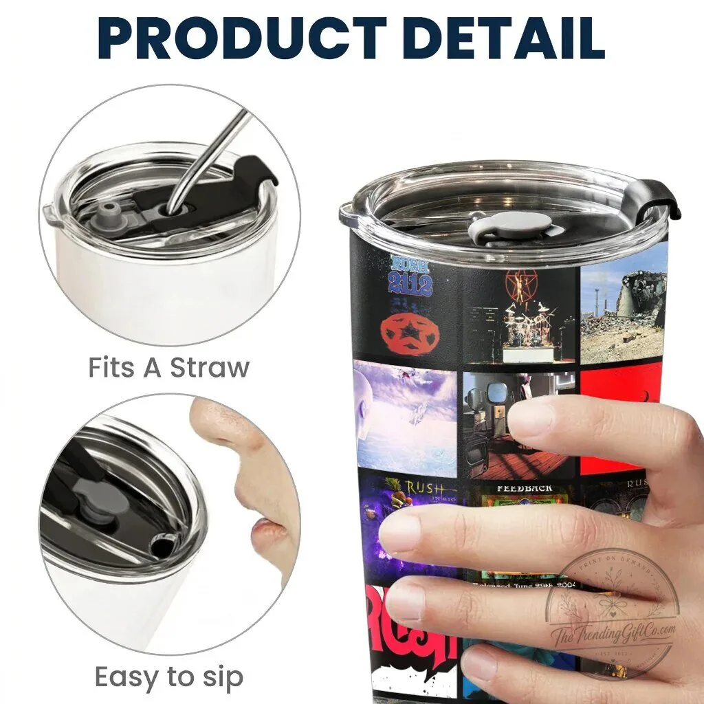 Rush Band Albums Collage Stainless Steel 20 Ounce Tumbler 7 Rush Band Albums Collage Stainless Steel 20 Ounce Tumbler