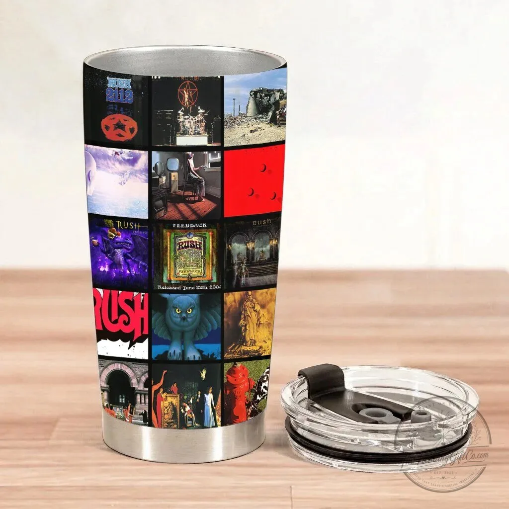 Rush Band Albums Collage Stainless Steel 20 Ounce Tumbler 8 Rush Band Albums Collage Stainless Steel 20 Ounce Tumbler