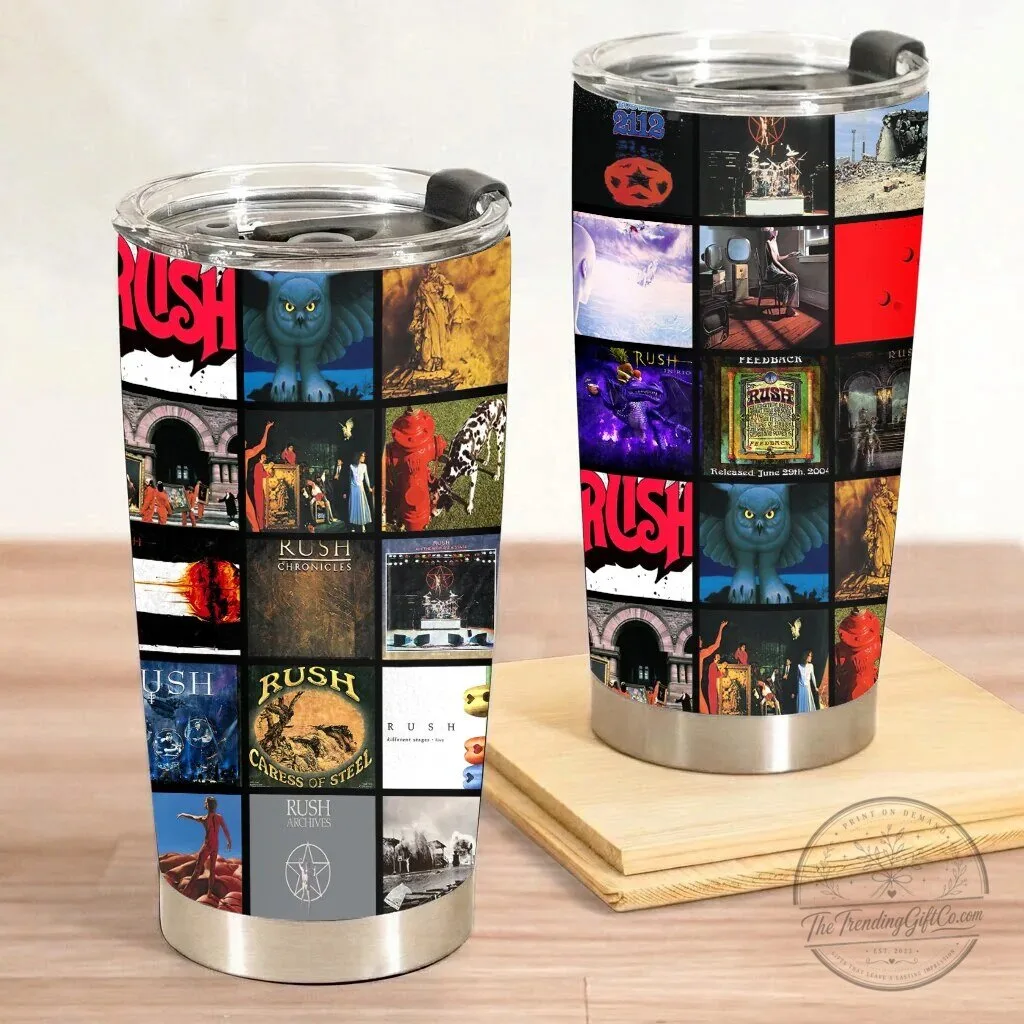 Rush Band Albums Collage Stainless Steel 20 Ounce Tumbler 9 Rush Band Albums Collage Stainless Steel 20 Ounce Tumbler
