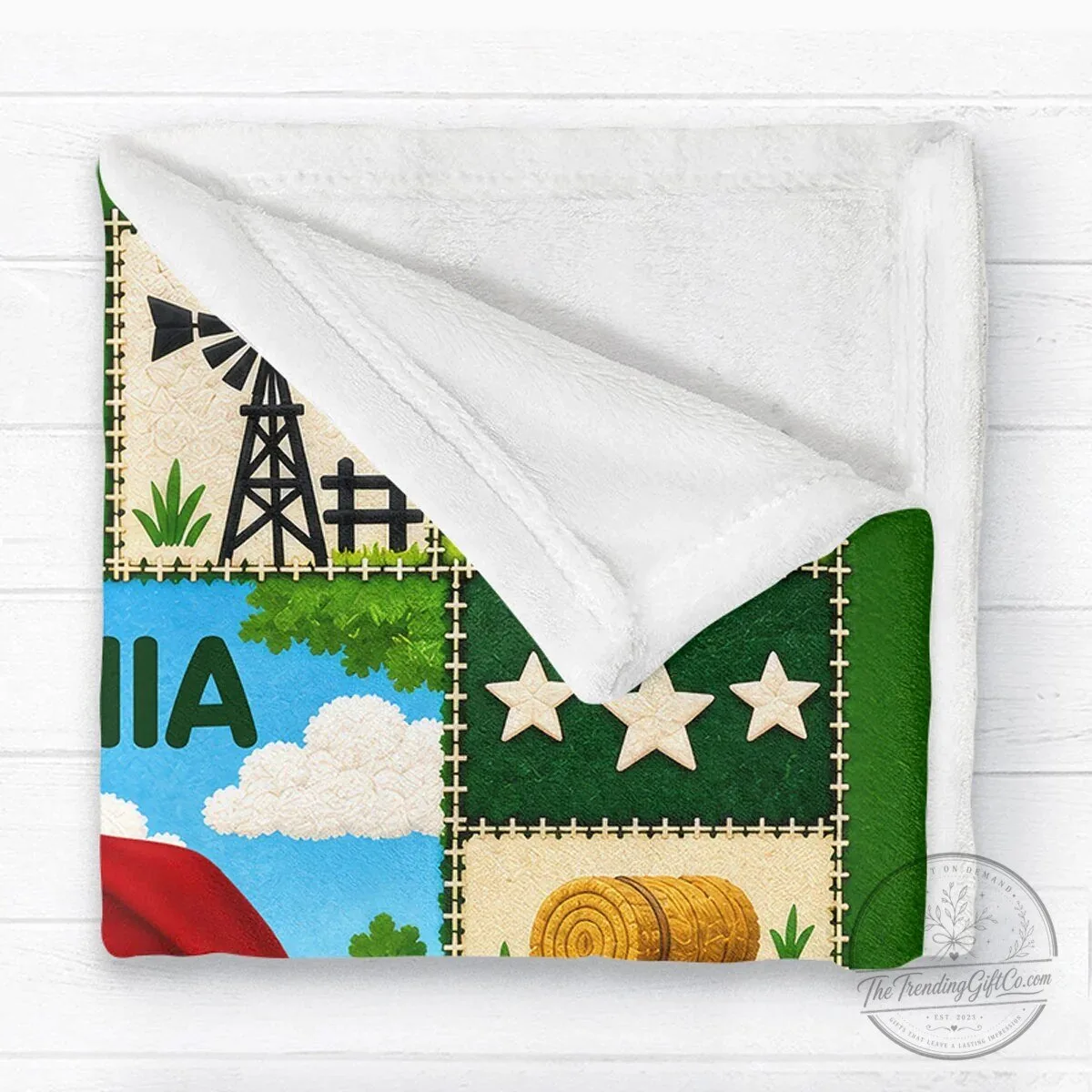 Personalized Boy Driving Green Tractor Farm Animals Christmas Blanket 13 Personalized Boy Driving Green Tractor Farm Animals Christmas Blanket