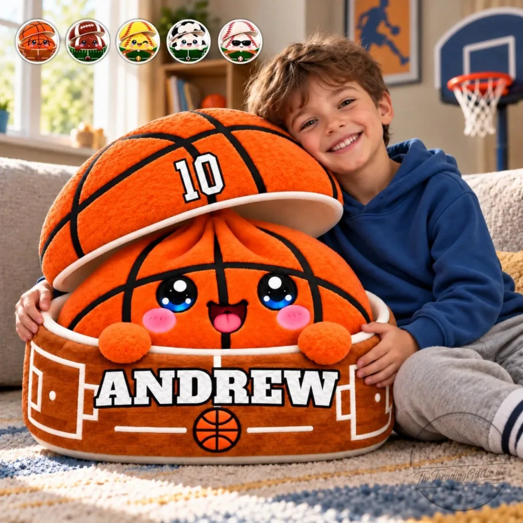 Personalized Basketball Sports Ball Shaped Pillow for Kids Personalized Basketball Sports Ball Shaped Pillow for Kids