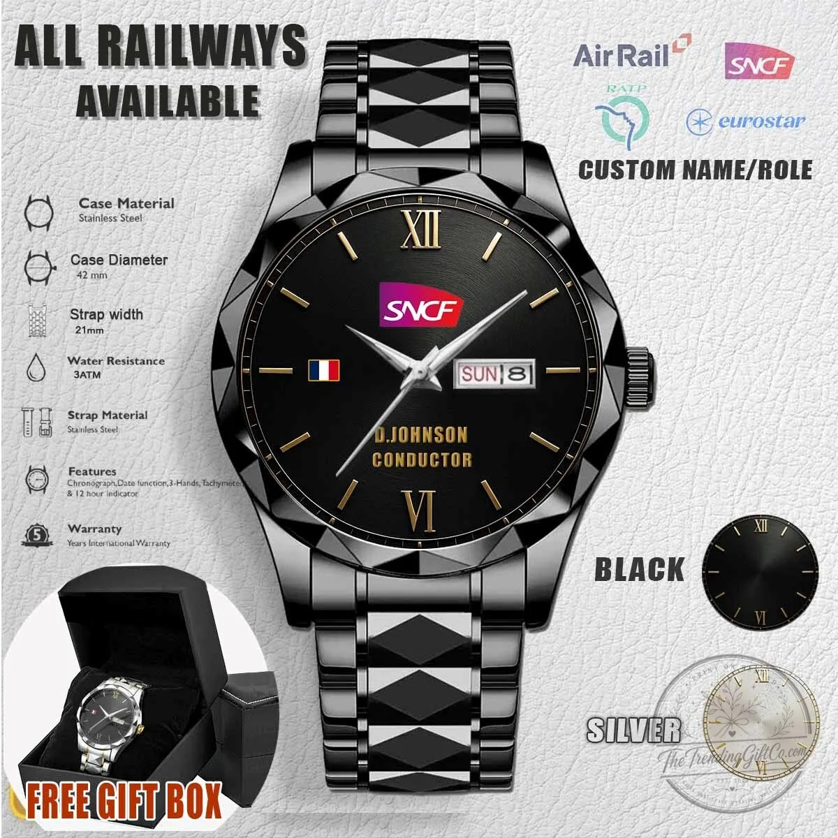SNCF French Railways Stainless Steel Watch