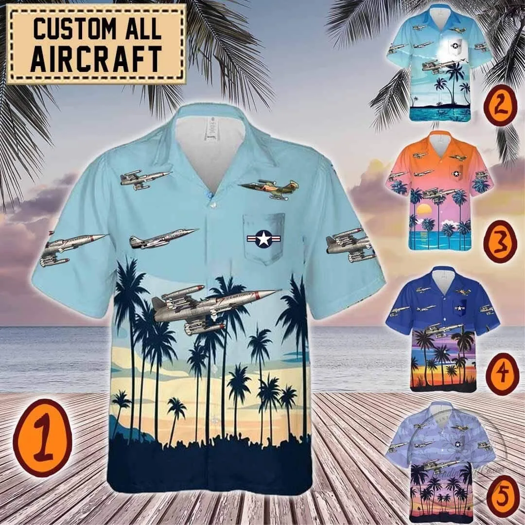 F-104 Starfighter Jet Aircraft Hawaiian Shirt 1 F-104 Starfighter Jet Aircraft Hawaiian Shirt
