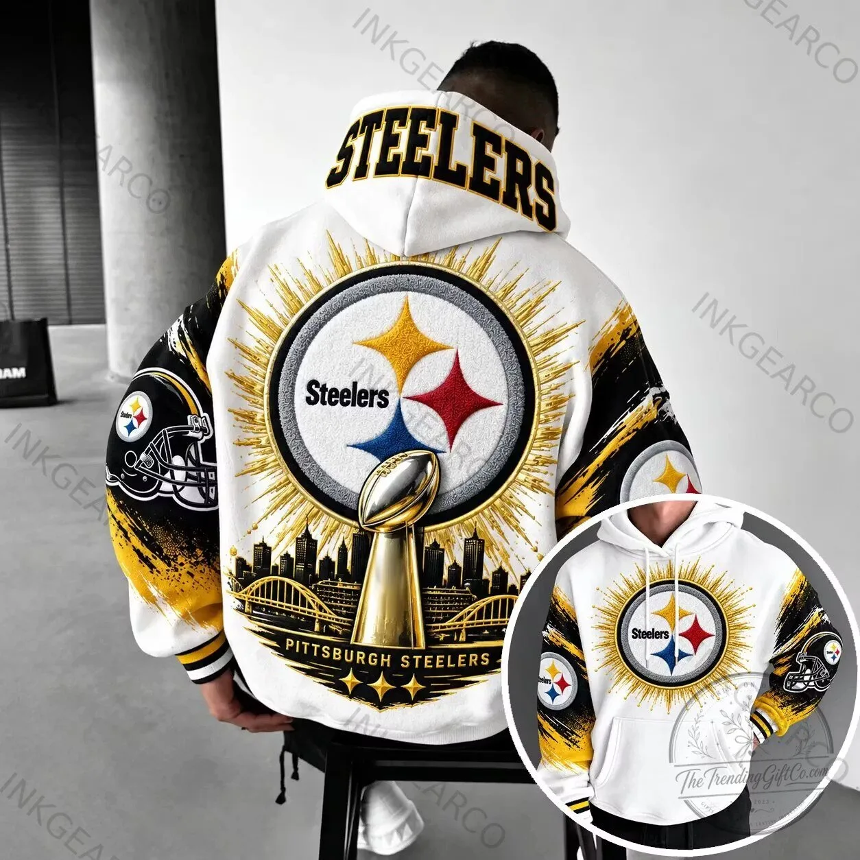 Pittsburgh Steelers Super Bowl Champions White Hoodie 1 Pittsburgh Steelers Super Bowl Champions White Hoodie