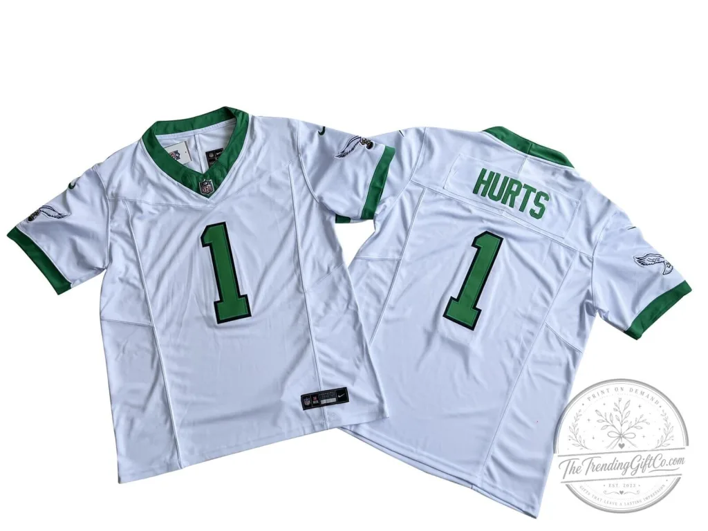 Jalen Hurts Philadelphia Eagles White Green Football Jersey