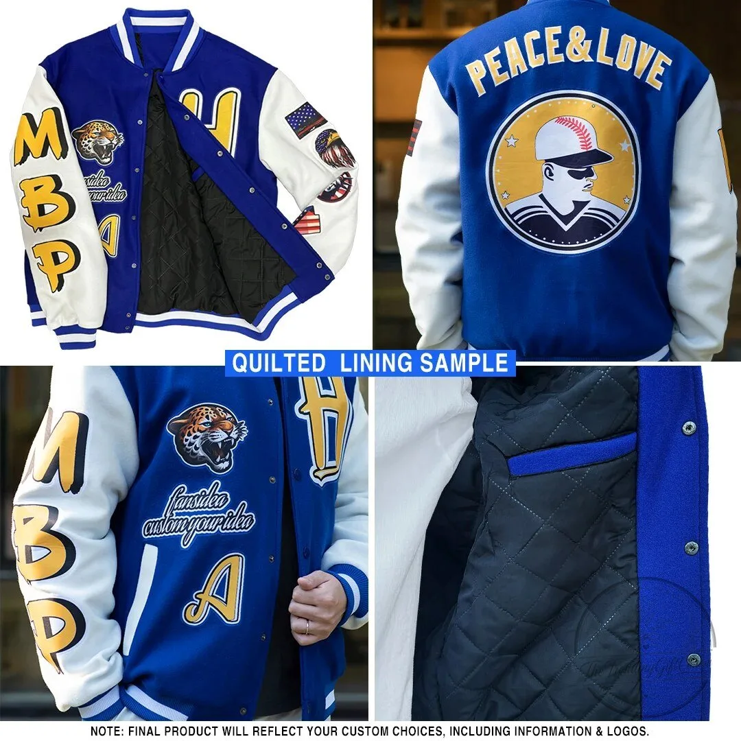 Royal Blue Black Lightning Tiger Claw Scratch Varsity Hoodie Jacket 8 Royal Blue Black Lightning Tiger Claw Scratch Varsity Hoodie Jacket