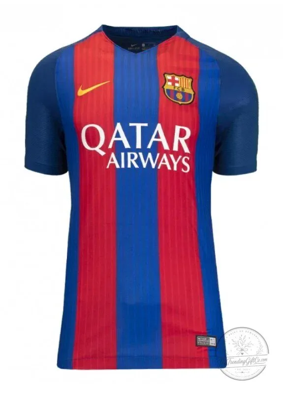 Barcelona Football Club 2016-2017 Home Retro Soccer Jersey