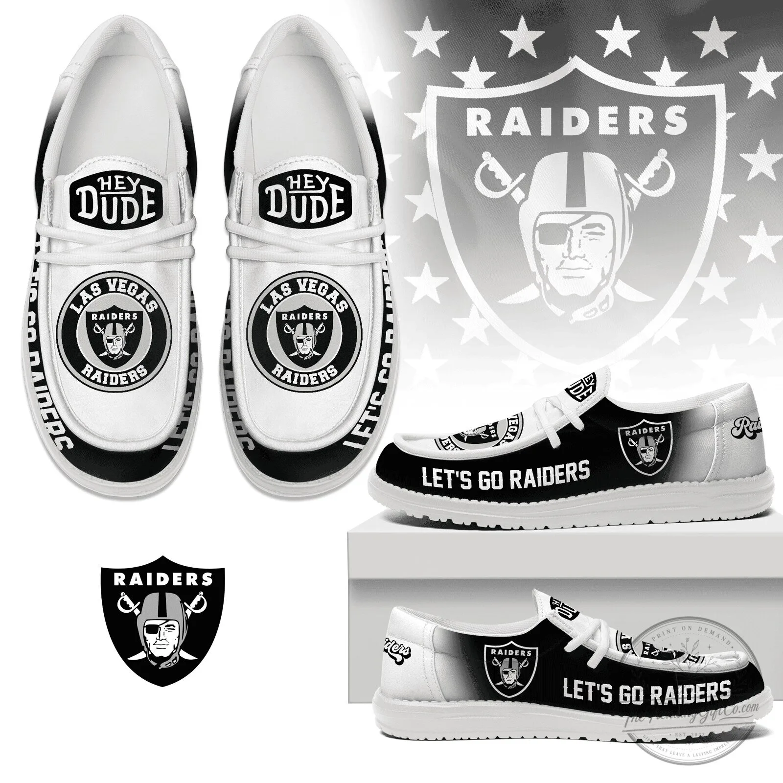 Las Vegas Raiders Football Team Logo Premium Loafer Shoes