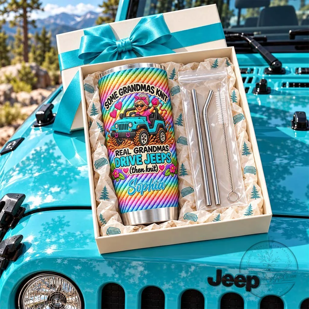 Some Grandmas Knit Real Grandmas Drive Jeeps Personalized Tumbler 24 Some Grandmas Knit Real Grandmas Drive Jeeps Personalized Tumbler