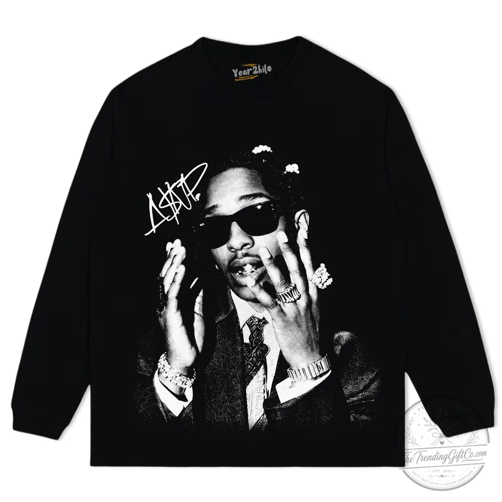 ASAP Rocky Vintage Washed Graphic Print Oversized Hip Hop Style T-Shirt 13 ASAP Rocky Vintage Washed Graphic Print Oversized Hip Hop Style T-Shirt