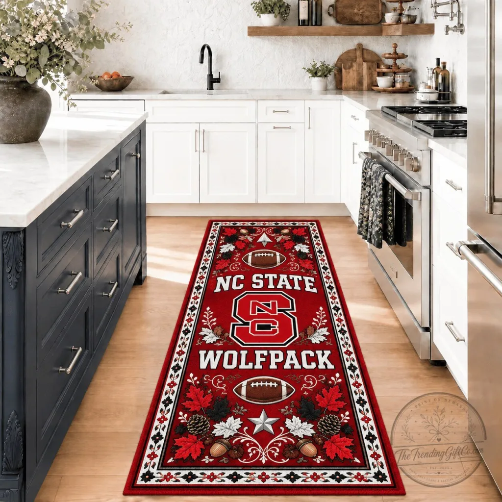 North Carolina State Wolfpack Football Team Kitchen Runner Rug North Carolina State Wolfpack Football Team Kitchen Runner Rug
