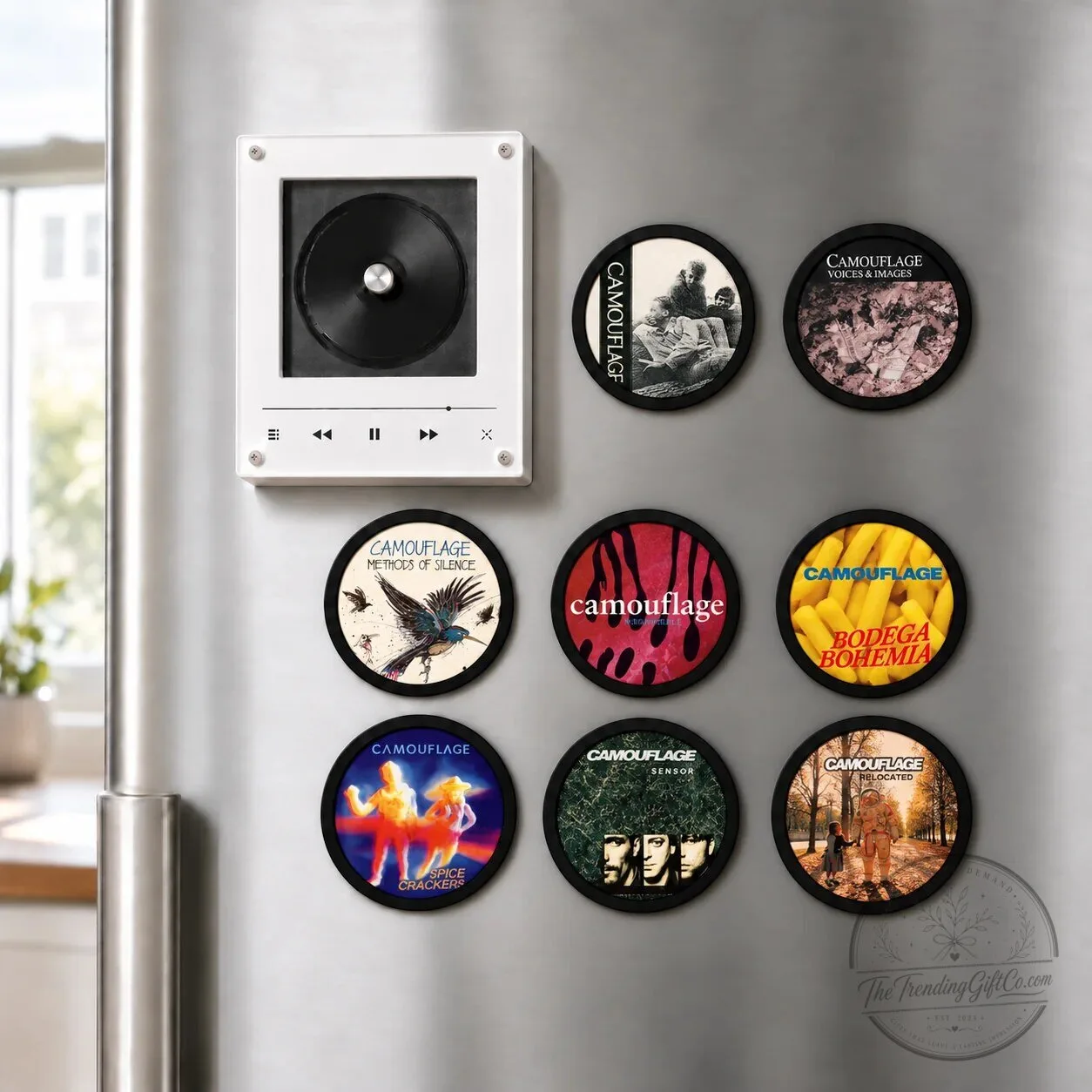Camouflage Mini CD Player with Voices and Images Album Art LED Night Light 7 Camouflage Mini CD Player with Voices and Images Album Art LED Night Light