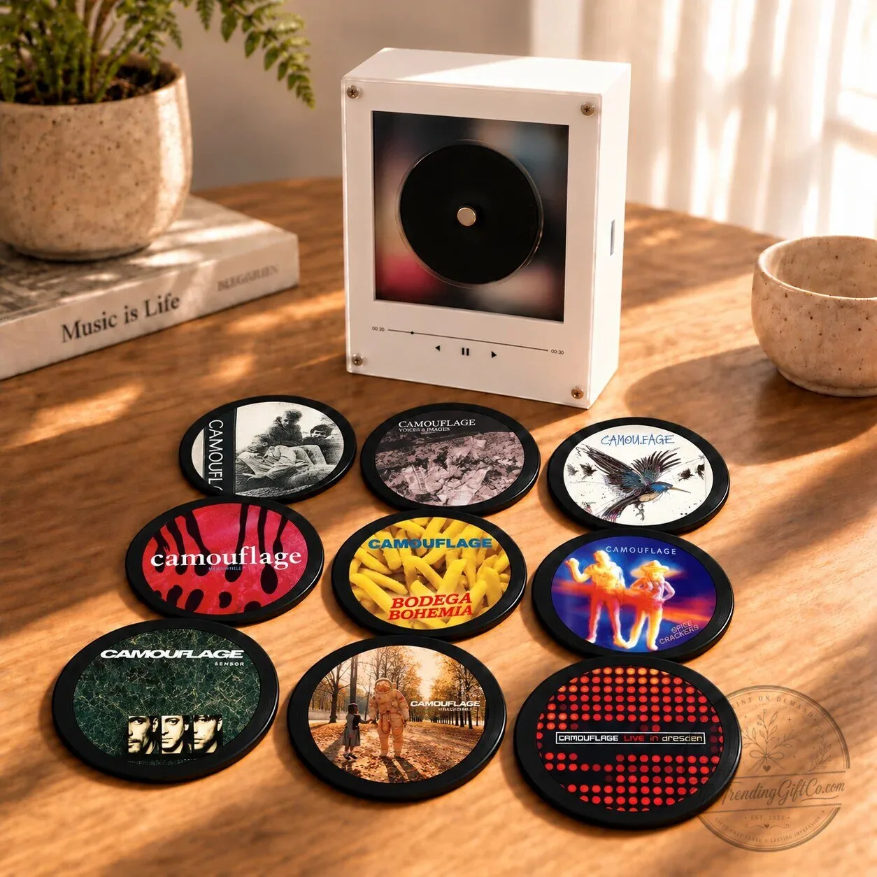 Camouflage Mini CD Player with Voices and Images Album Art LED Night Light 9 Camouflage Mini CD Player with Voices and Images Album Art LED Night Light