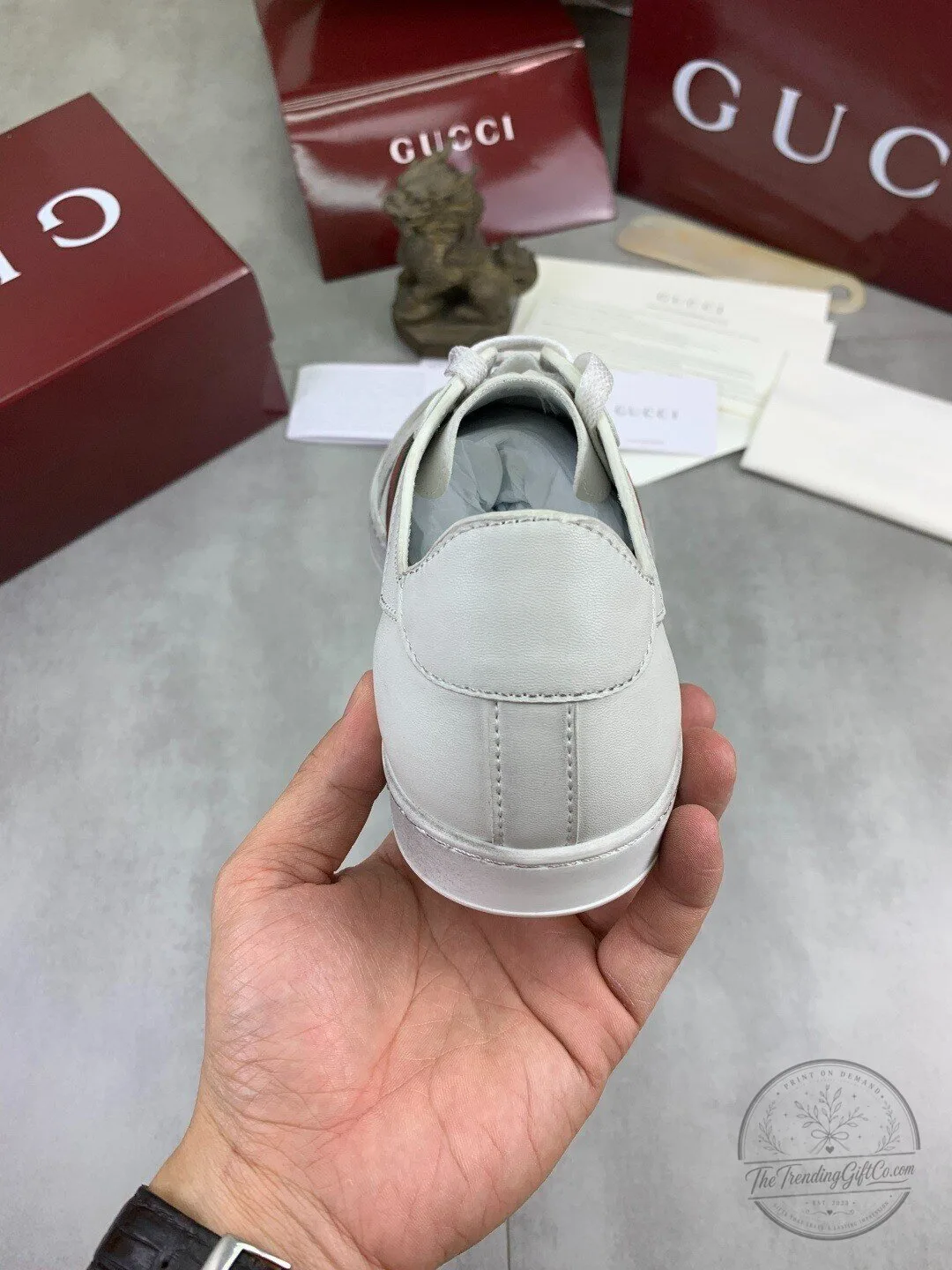 Gucci White Leather Sneakers with Green and Red Web Stripe Detail 8 Gucci White Leather Sneakers with Green and Red Web Stripe Detail