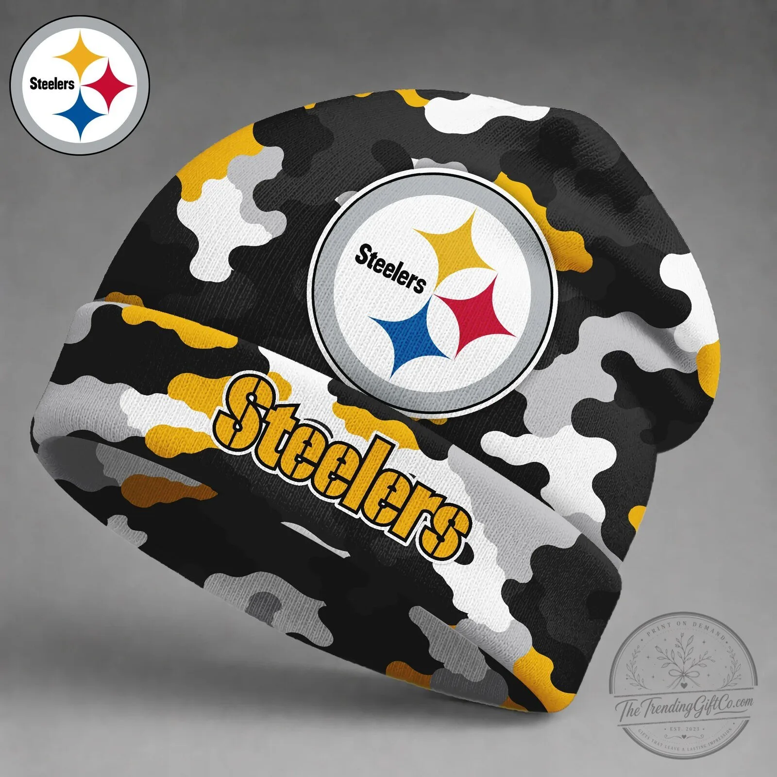 Pittsburgh Steelers Camouflage Winter Knit Beanie Hat