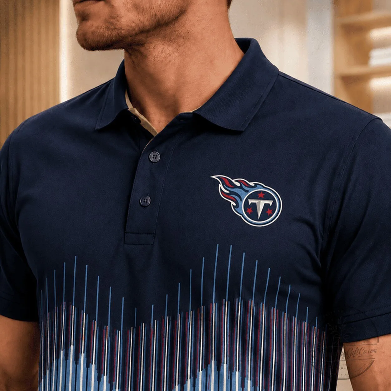 Tennessee Titans NFL Dynamic Stripe Fan Merchandise Polo Shirt for Men