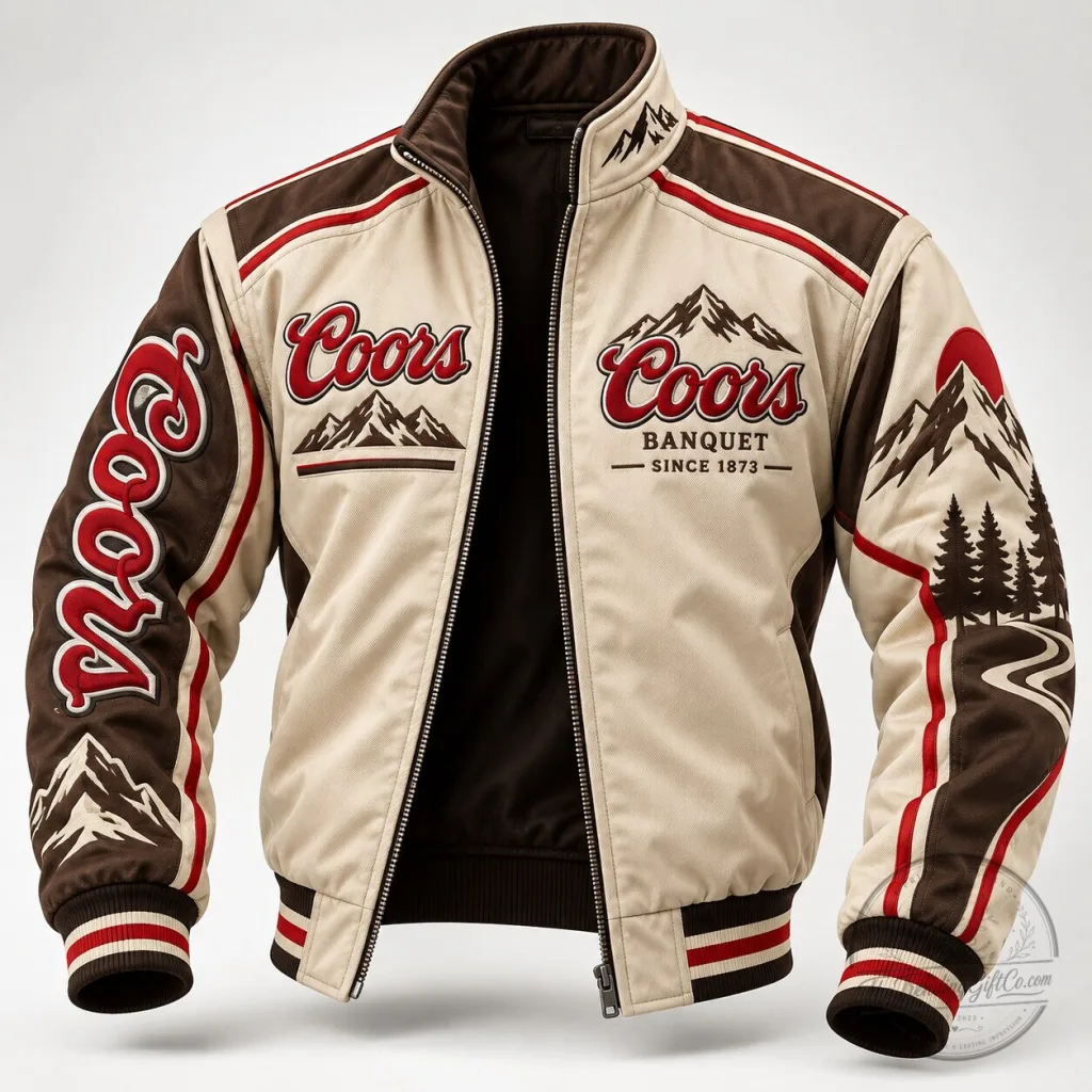 Coors Banquet Beer Mountain Logo Racing Jacket Coors Banquet Beer Mountain Logo Racing Jacket