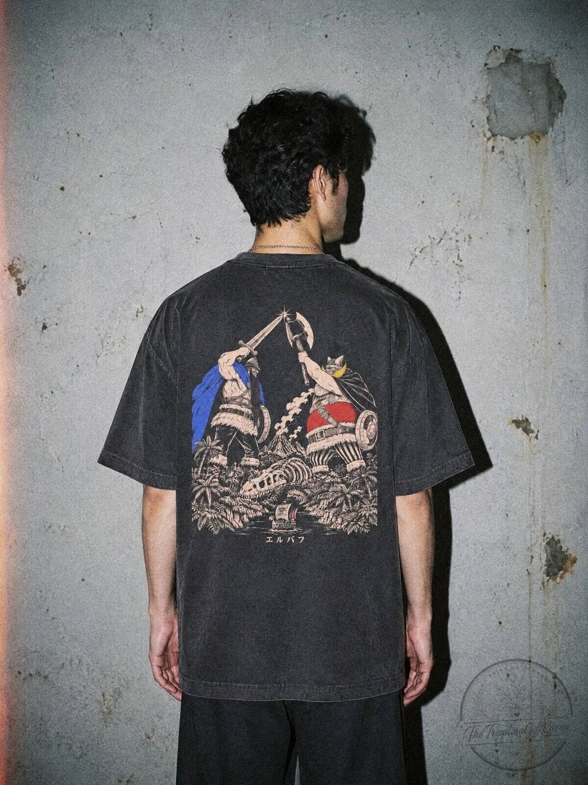 One Piece Elbaf Warriors Vintage Anime Graphic T-Shirt 1 One Piece Elbaf Warriors Vintage Anime Graphic T-Shirt