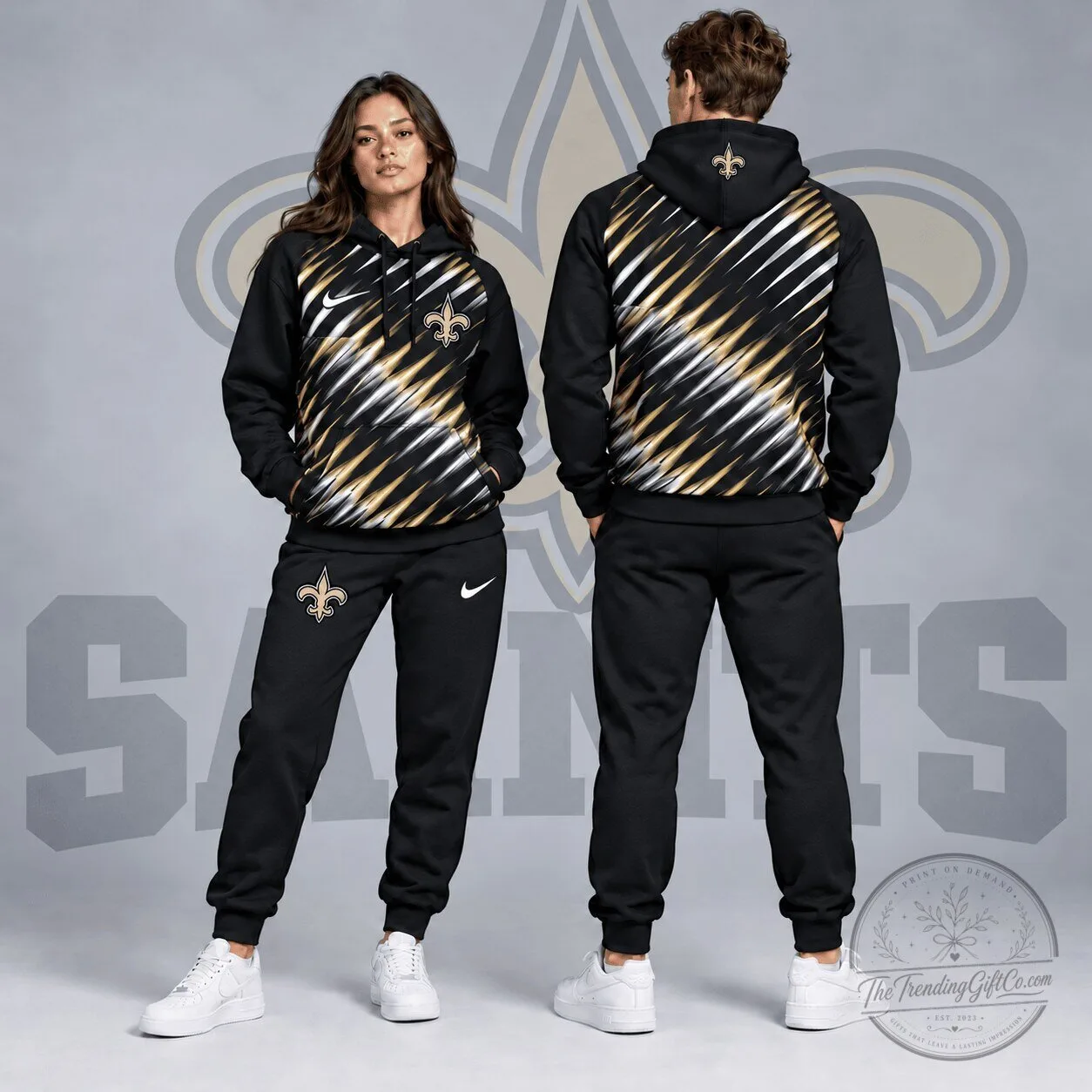 New Orleans Saints Dynamic Slash Streak Graphic Pullover Hoodie 1 New Orleans Saints Dynamic Slash Streak Graphic Pullover Hoodie