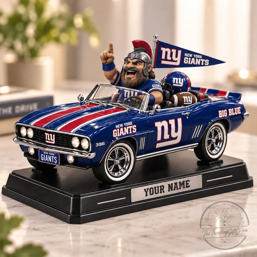 New York Giants NFL Car Figurine Custom Name Gift New York Giants NFL Car Figurine Custom Name Gift