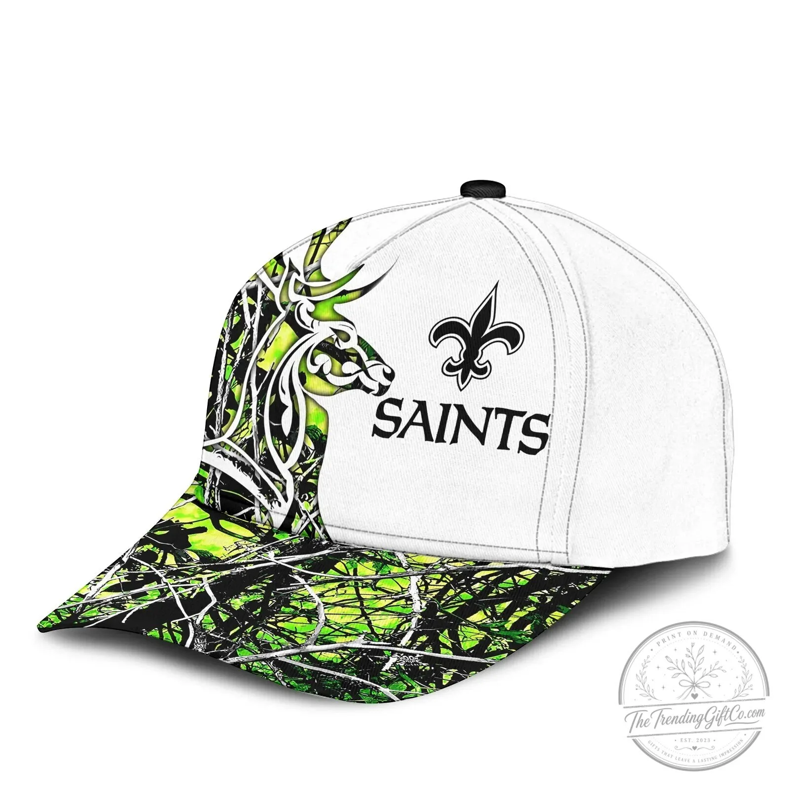 American Flag Cap Hat in Camouflage for Deer Hunting featuring New Orleans Saints Design 10 American Flag Cap Hat in Camouflage for Deer Hunting featuring New Orleans Saints Design