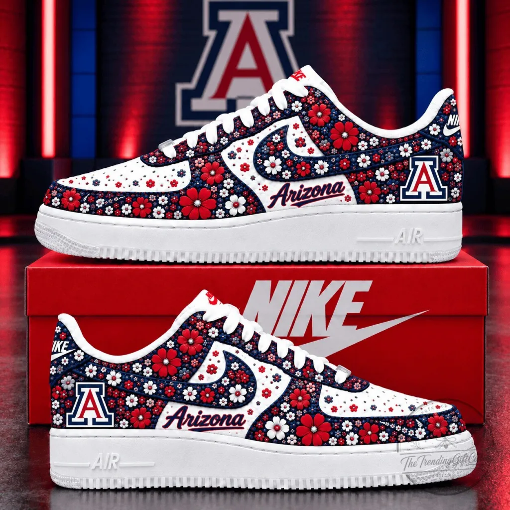 Arizona Wildcats NCAA Floral Custom Air Force 1 Style Shoes Arizona Wildcats NCAA Floral Custom Air Force 1 Style Shoes