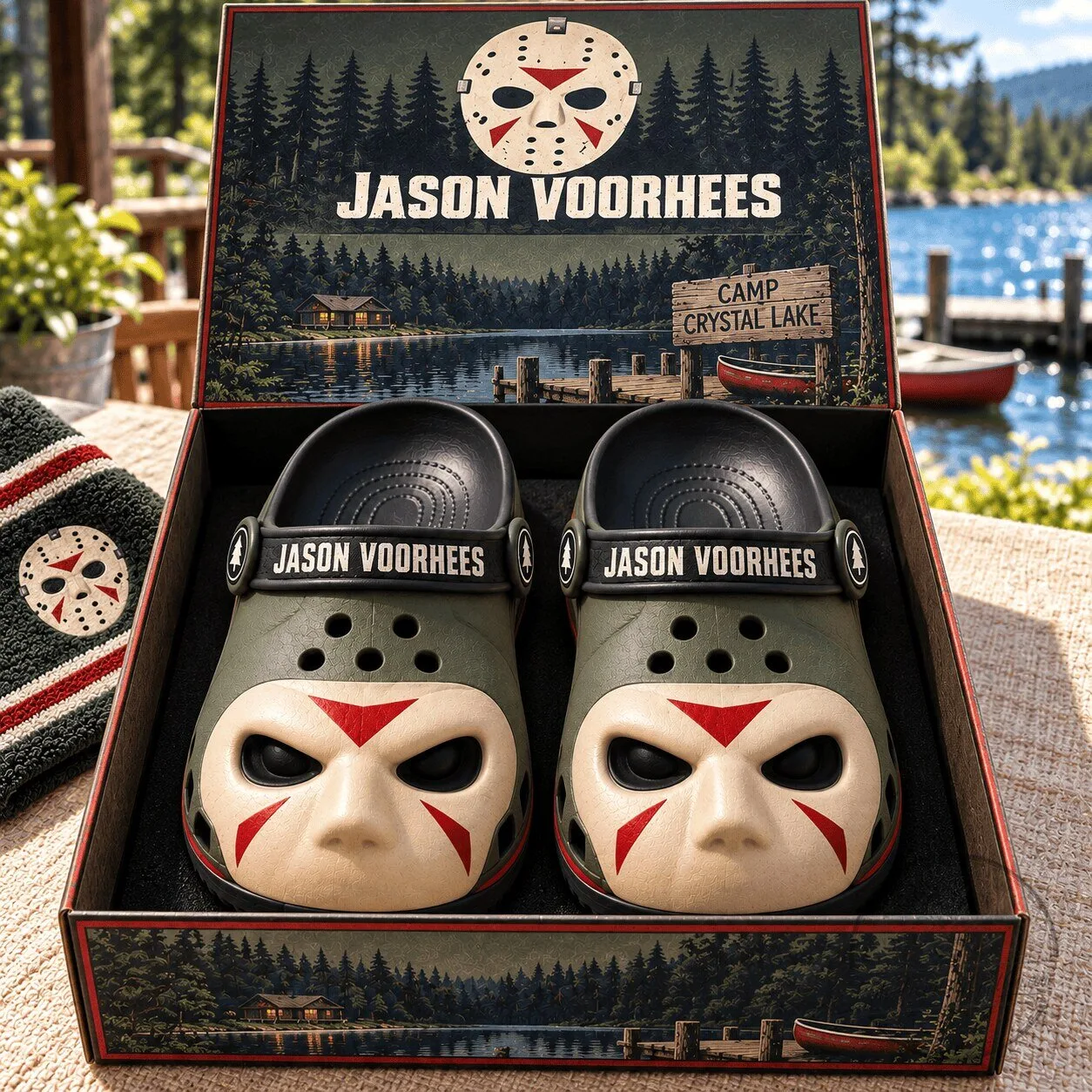 Jason Voorhees Camp Crystal Lake Horror Movie Halloween Clogs Shoes
